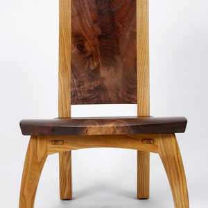 Lounge chair in highly figured walnut and white oak. image 1