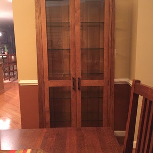 Mission oak china cabinet