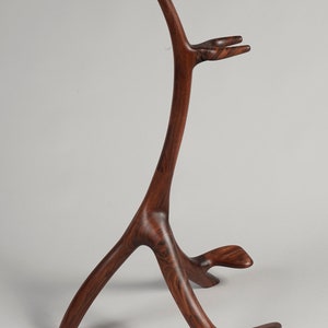 Walnut sculptural guitar stand image 6