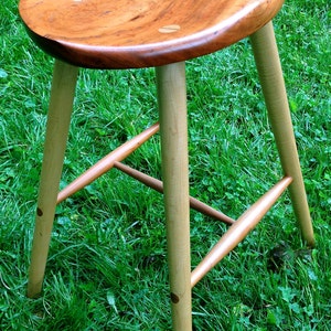 Relief stool made from locally harvested wild black cherry. image 2