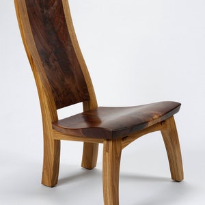 Lounge chair in highly figured walnut and white oak. image 2