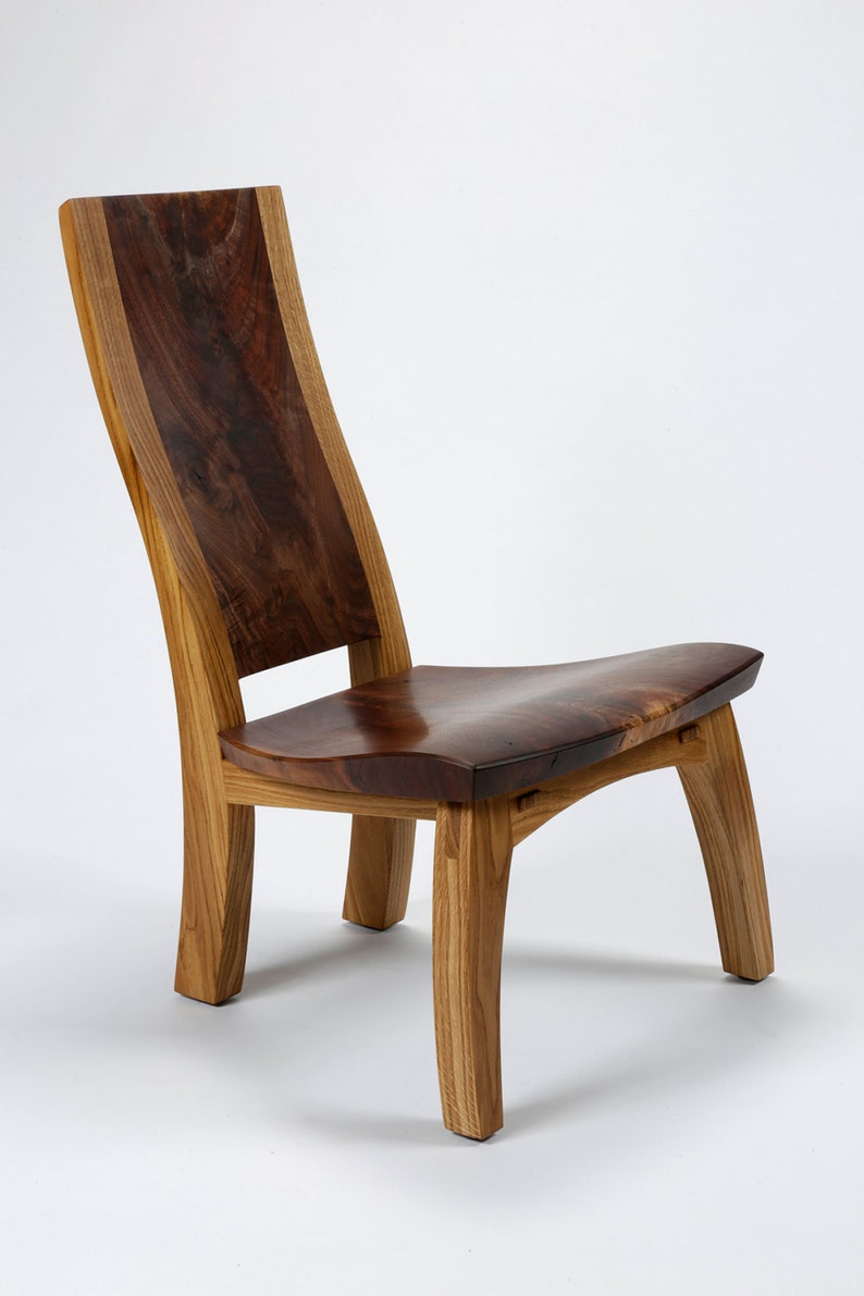 Lounge chair in highly figured walnut and white oak. image 2