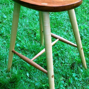 Relief stool made from locally harvested wild black cherry. image 4