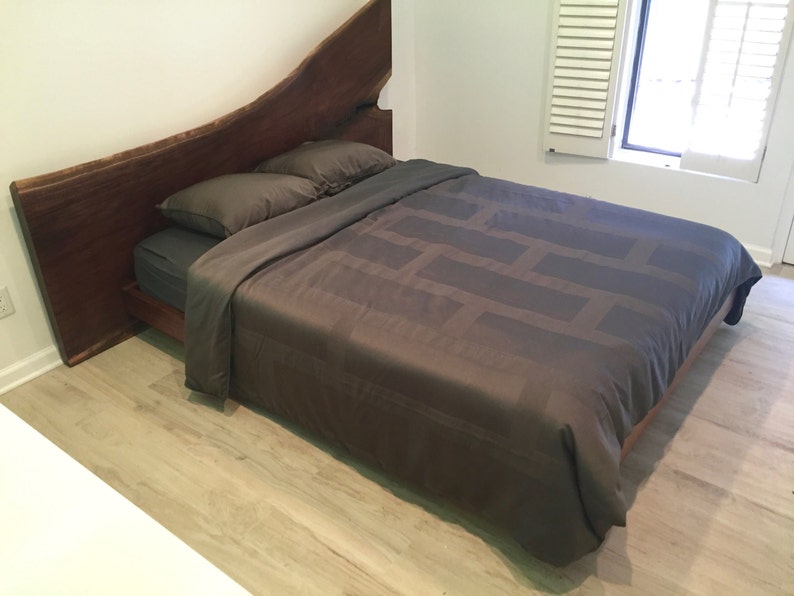 Live edge walnut platform bed image 2