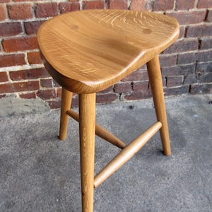 Stool made in sustainably sourced white oak.