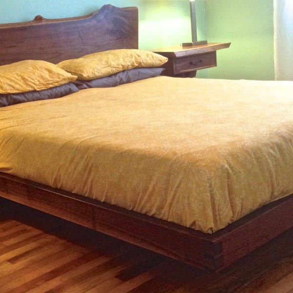Live edge walnut platform bed and night stands (reserved for Brendan)