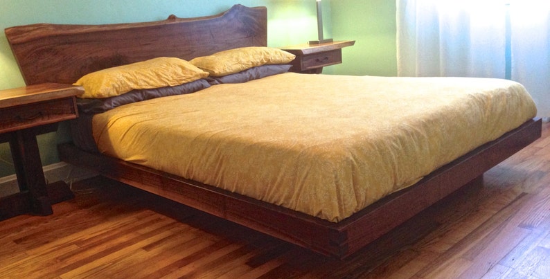 Live Edge Walnut Platform Bed Image 0