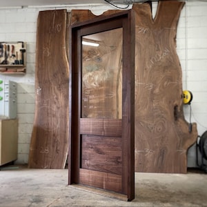 Craftsman walnut entry door