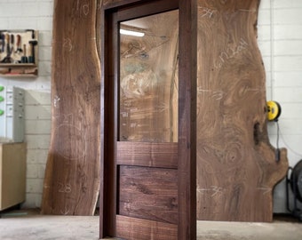 Craftsman walnut entry door