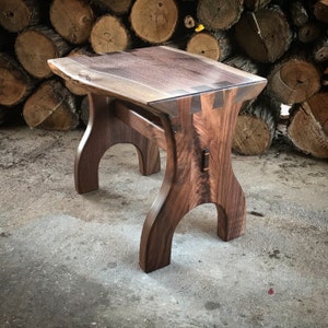 Live edge walnut dovetail joinery bench