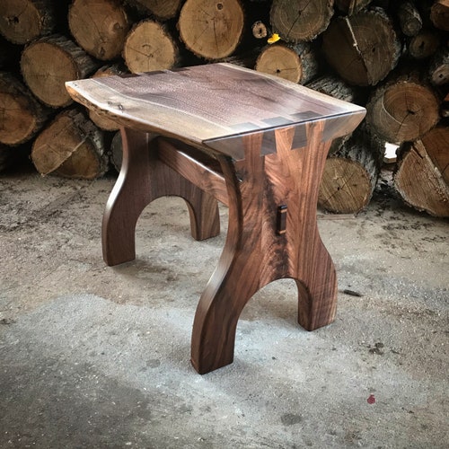 Live Edge Walnut Dovetail Joinery Bench Etsy