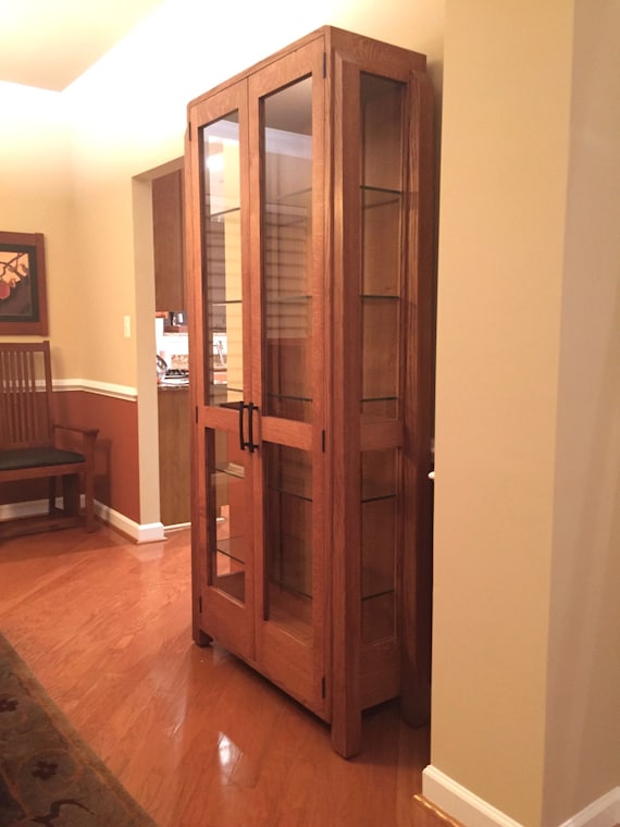 Mission Oak China Cabinet Etsy UK