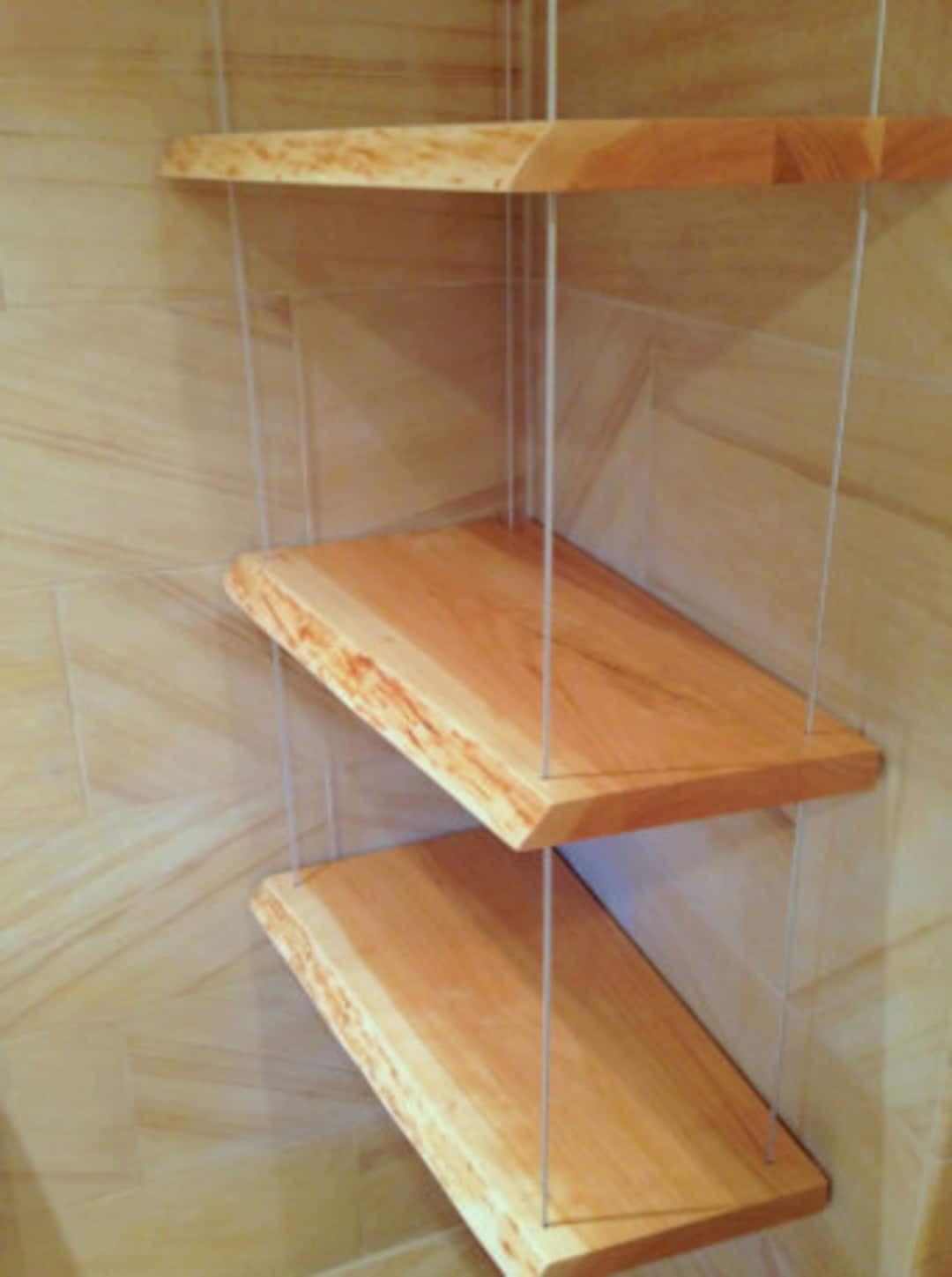 Suspended Live Edge Cherry Shelving Unit Etsy