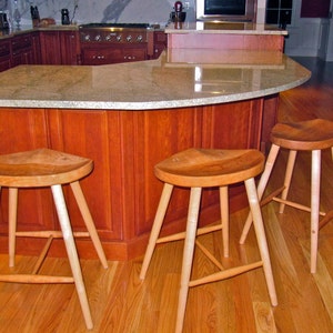 Relief stool made from locally harvested wild black cherry. image 1