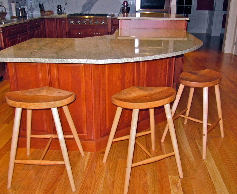 Relief stool made from locally harvested wild black cherry. image 1