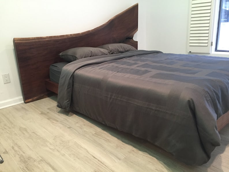 Live edge walnut platform bed image 3