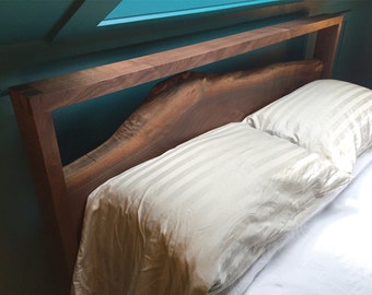 Natural edge walnut bed