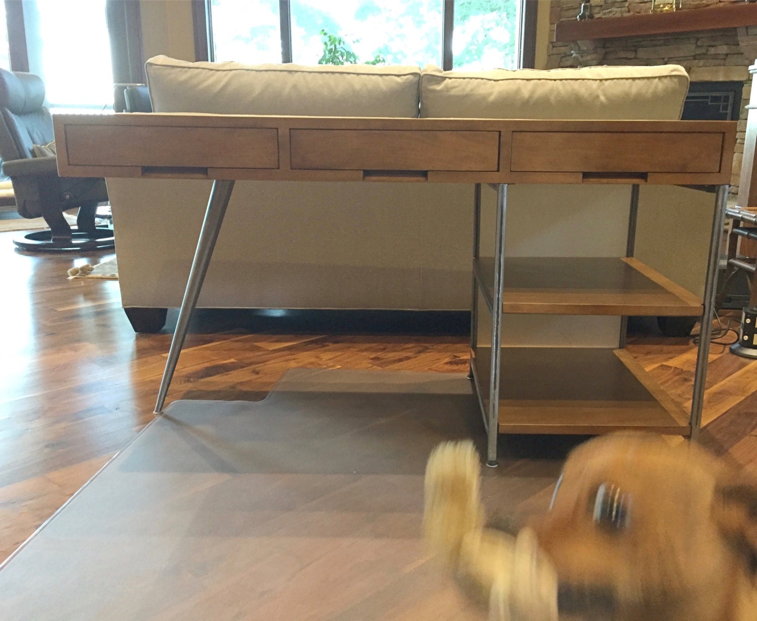 Wood and Metal Desk - Etsy