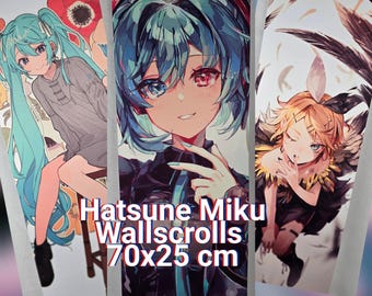 HATSUNE MIKU Vocaloid TapestryA, Scroll, Wallpaper, Poster 70cm x 25cm