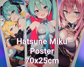 HATSUNE MIKU Vocaloid TapestryB, Scroll, Wallpaper, Poster 70cm x 25cm