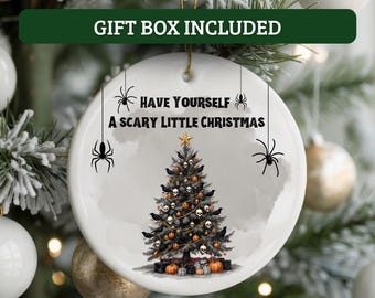 Horror Christmas Ornament, Gothic Christmas Halloween Tree Ornament, Creepy Spooky Horror Skull Decoration Scary Ornament,