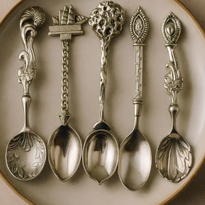 Vintage Stainless Steel Coffee Spoons Set: Retro Tea Dessert Utensils