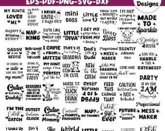 Paquete SVG de mono de bebé, 60 frases divertidas sobre bebés, SVG para recién nacidos, SVG para baby shower, frases lindas para bebés, SVG para bebé niño niña