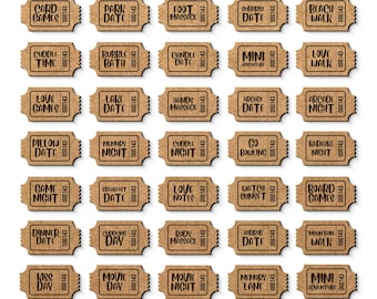 Date Night Ticket SVG Bundle, Laser Cut Valentine Coupons (svg, png, dxf, eps, pdf)