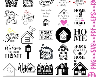 Home Sweet Home SVG Design Bundle, House Clipart, Home Sweet Home Svg, Home Svg Files, Home Sweet Home File (Digital Download)
