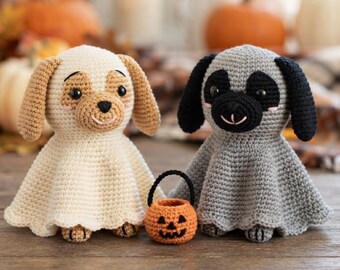 Halloween Puppy Crochet Pattern PDF | Ghost Dog Amigurumi Pattern | Cute Halloween Crochet | Digital Download | Easy DIY Gift