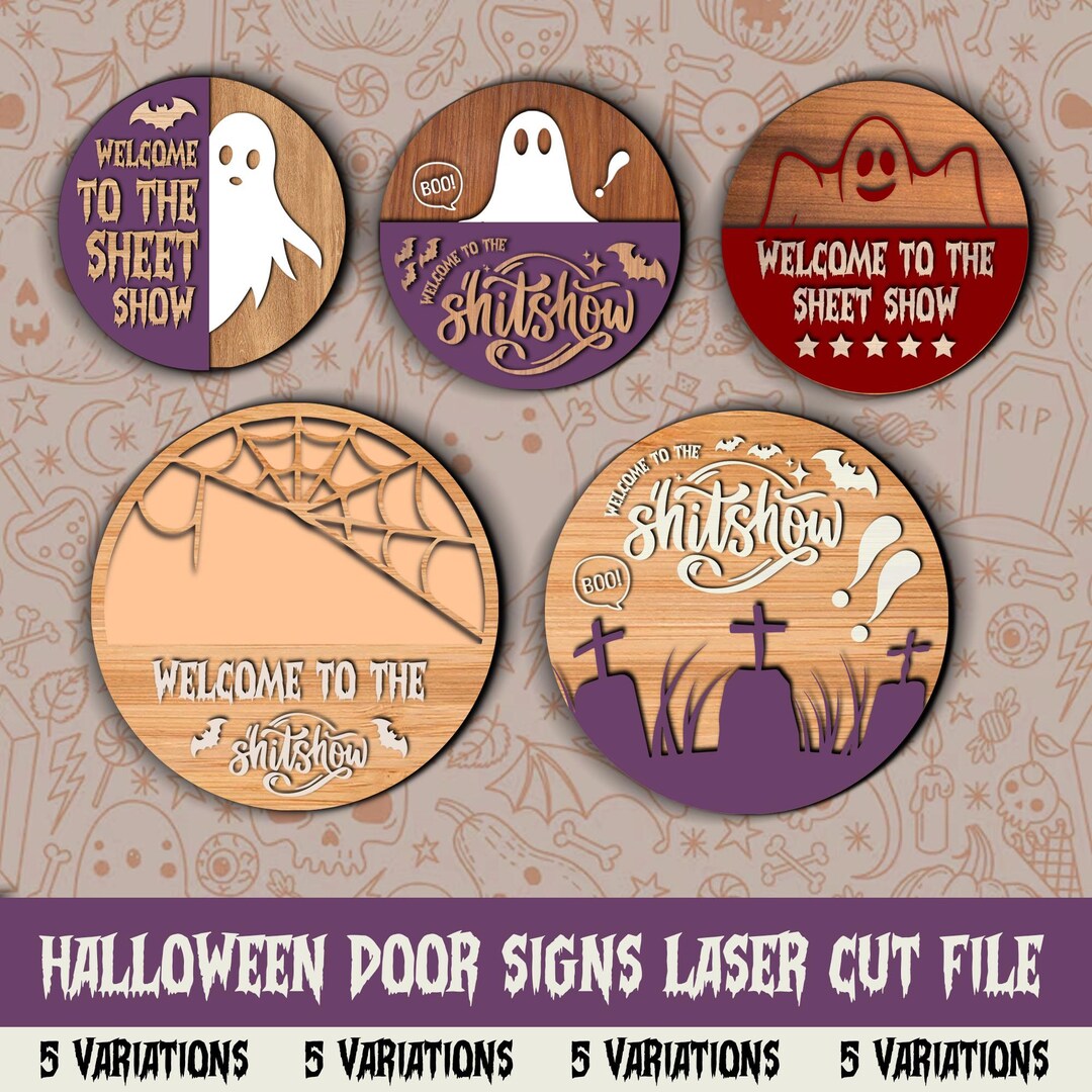 Ghost Halloween Sign SVG: Spooky Porch Decor, Door Hanger Cut File ...