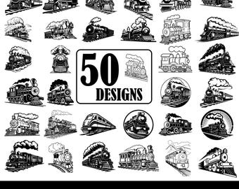 Vintage Train SVG Bundle, Trains cricut, Train conductor gift, Retro train svg, Trains clipart, Vintage train svg, Train silhouette