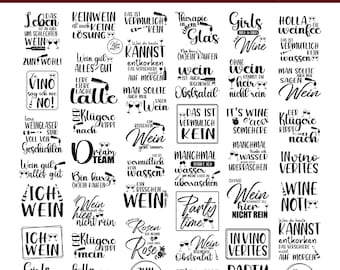 50 Duitse wijn gezegden Svg, alcohol Svg, wijn Svg, sprüche wein, Duitse gezegden, weinliebe svg, Wine o clock, Wine Mode For Cricut