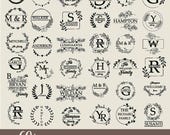 60 Family Name Svg, Floral Frame Svg, Cutting Board Svg, Monogram Alphabet, Wedding Bundle SVG, Kitchen Towel Svg, Last Name Svg