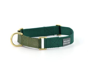 martingale collar / forest + olive