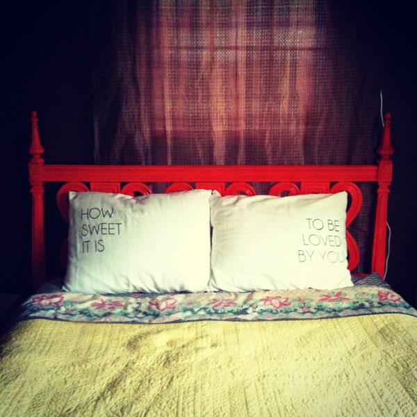 RESERVED - how sweet it is... screen printed pillowcases