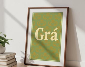 Grá Irish Love Print: Arte celta Claddagh (Descarga digital)