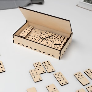 Domino Game with Box SVG File | Laser Cut Box Design | Digital Download