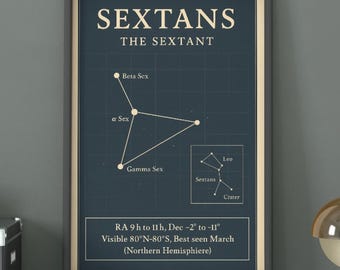 Sextans Poster | Planets Wall Art | Astronomy Print | Gift For Space Lovers