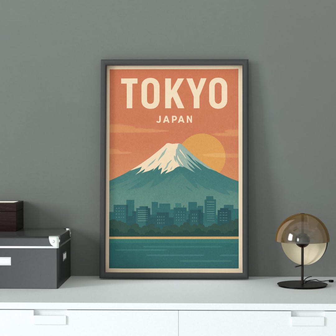 Mount Fuji Tokyo Travel Poster: Vintage Destination Art Print - Etsy