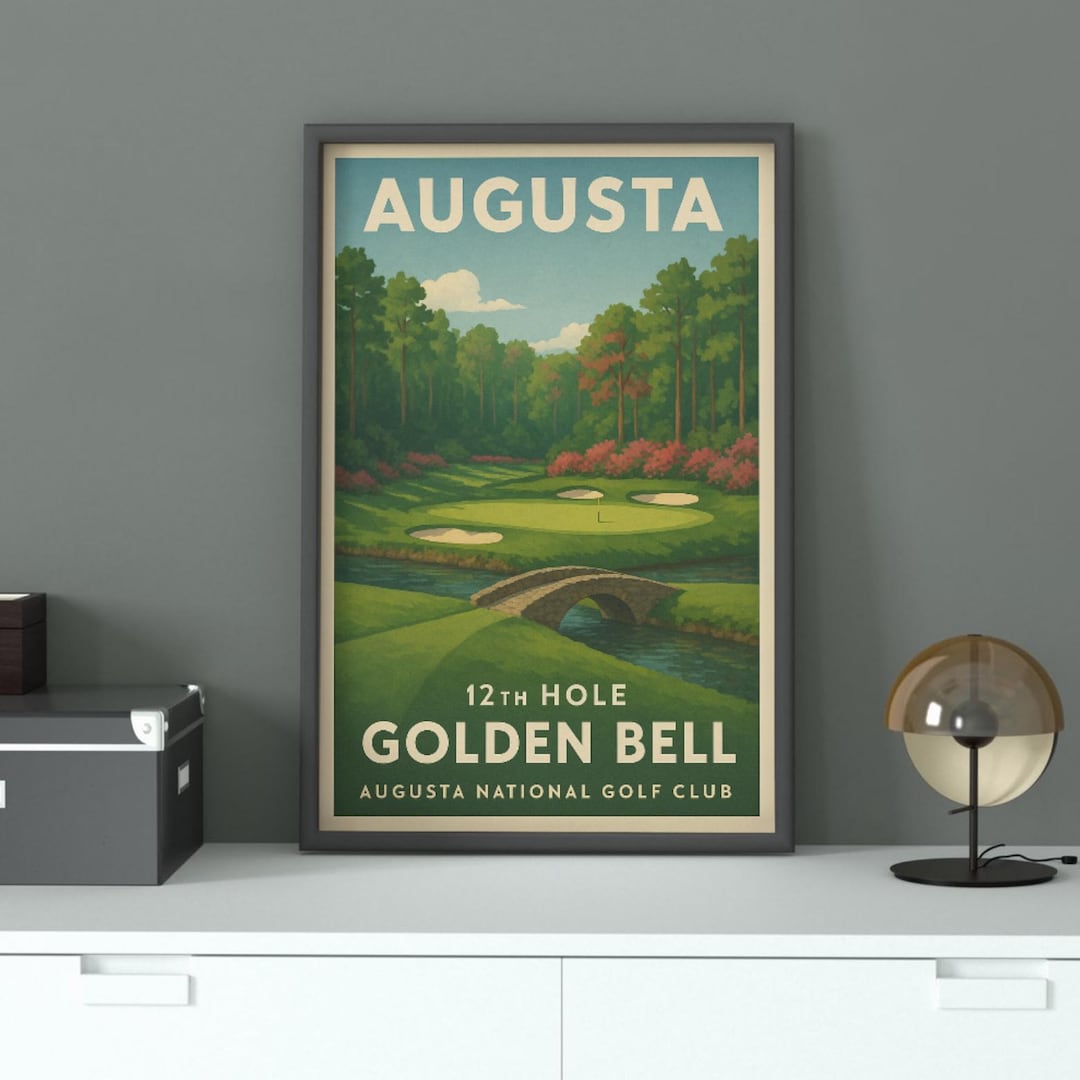 Augusta National 12th Hole Poster - Vintage Golf Course Art - Golf ...