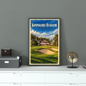Kauri Cliffs Golf Print, Vintage Travel Poster Style Wall Art