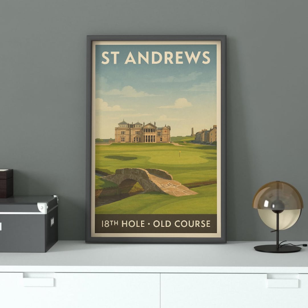 セントアンドリュース18番ホールのゴルフプリント：スコットランドの