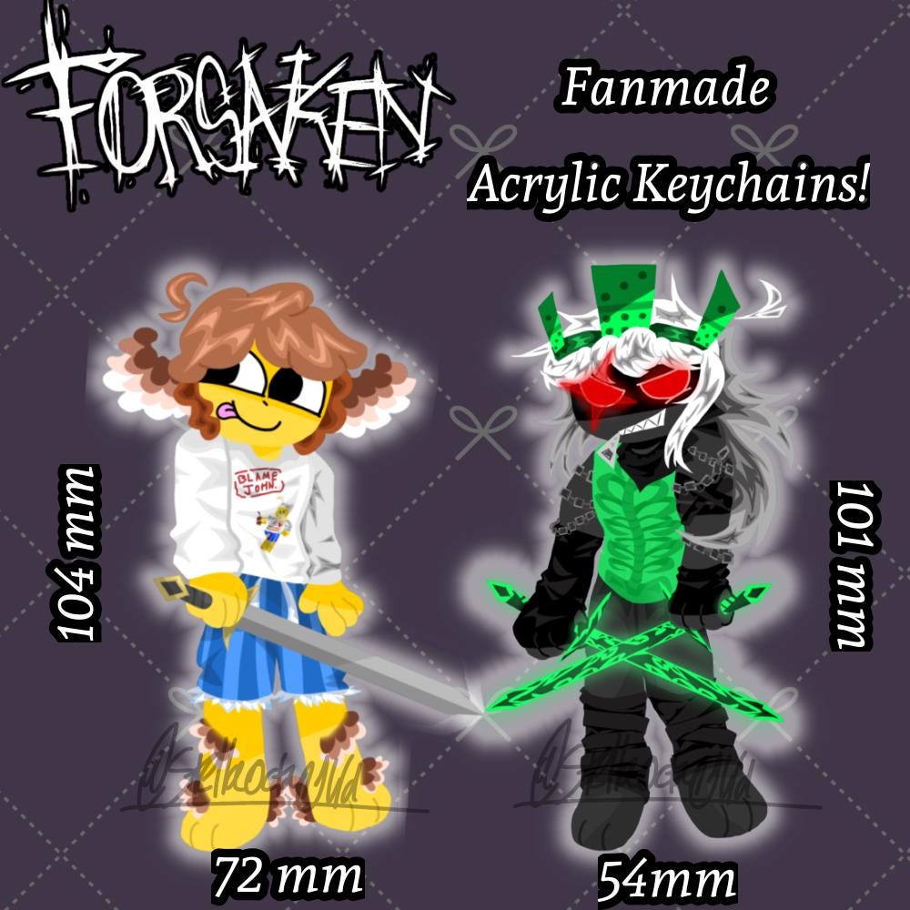 Forsaken Roblox Matching Acrylic Keychains | Shedletsky, 1x1x1x1
