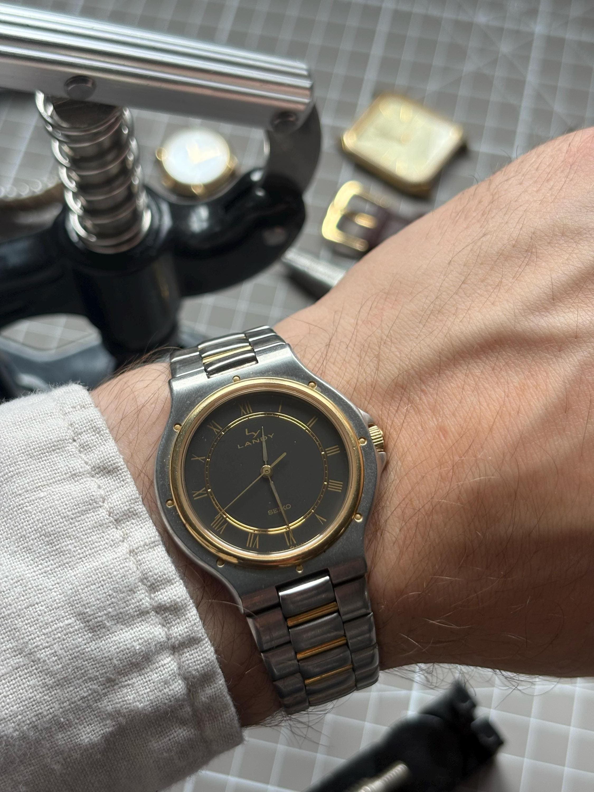 80's Vintage Watch Seiko Landy Black - Etsy