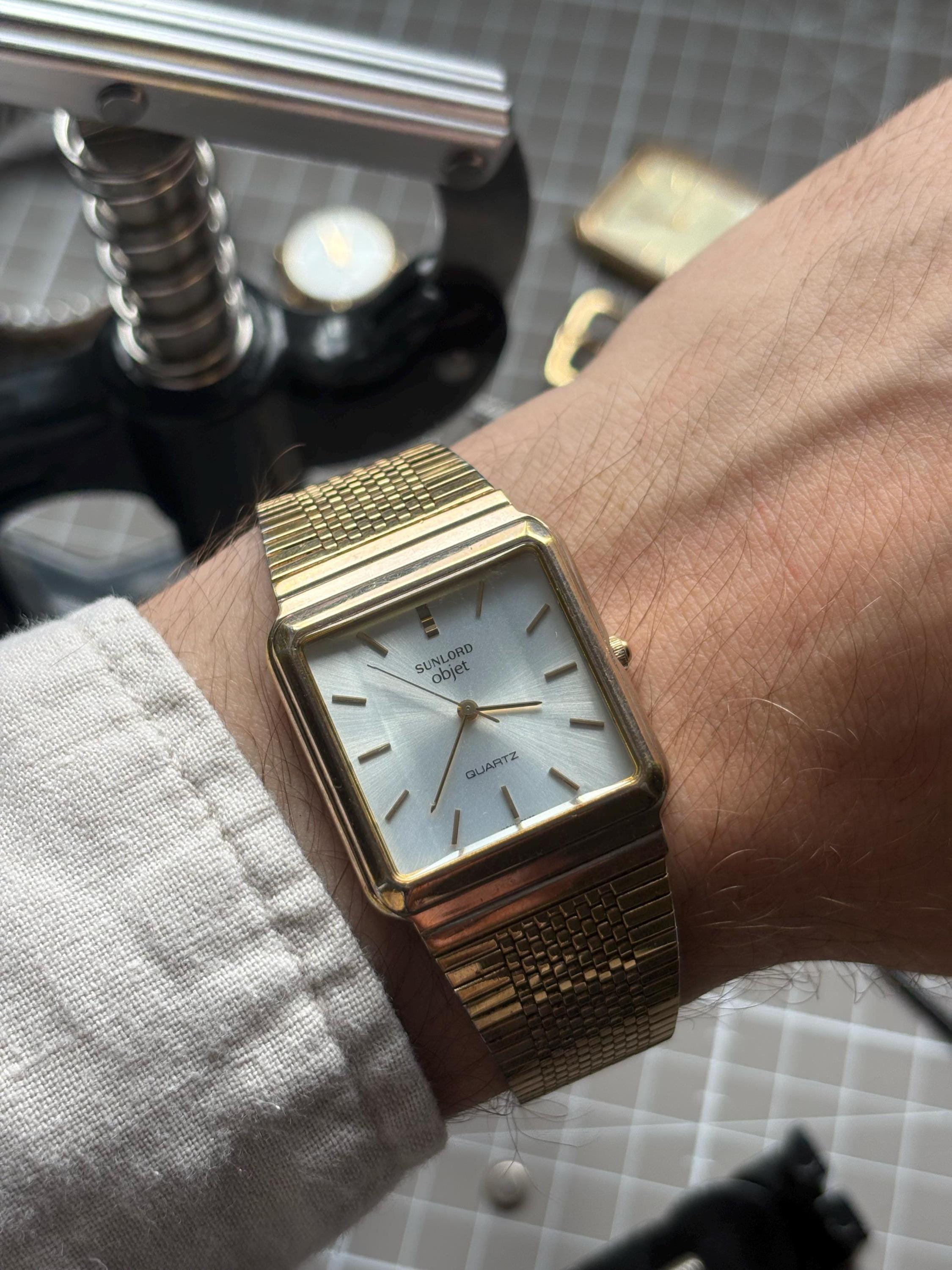 70's-80's Vintage Rare Golden Watch - Sunlord Objet - Etsy