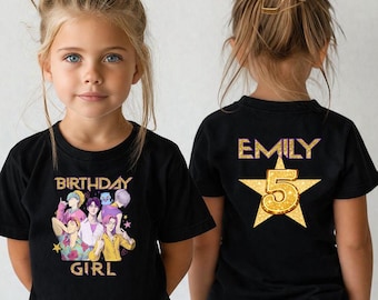 Custom Saja Boy Birthday Shirt,  Huntrix Youth Birthday Custom Name T-Shirt, Saja Boy Toddler Birthday Party, Kpop Huntrix Tee