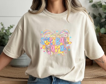 Softball Mama T Shirt – Bella Canvas 3001 Sports Mom Graphic Tee – Mother’s Day Christmas Gift for Softball Moms