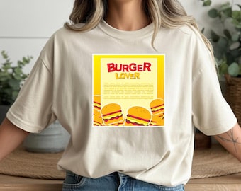 Burger Lover T-Shirt – Funny Foodie Graphic Tee for Best Friends – Bella+Canvas 3001 Gift for Valentine’s & Christmas