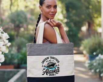 Custom Cruise Tote Bag, Cruisin Together Alaska 2026 Bag, Personalized Cruise Vacation Bag, Custom Alaska Trip Bag, Family Cruise Trip Bag